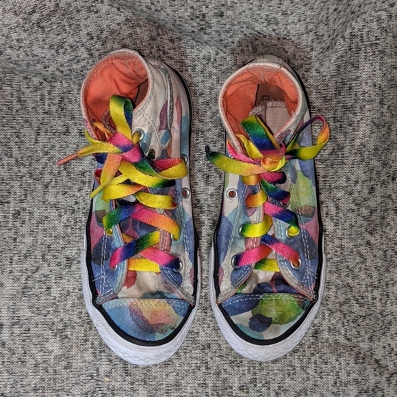 Converse All Star Kid's Rainbow Bubbles Hi Tops - Picture 6 of 9